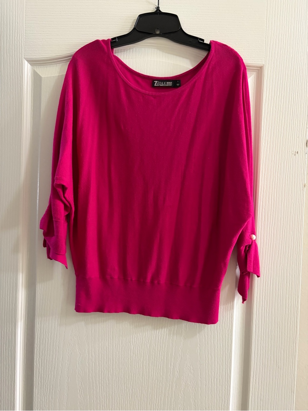 New York & Company 7th Avenue Fuchsia Dolman Sleeve Sweater Size Large